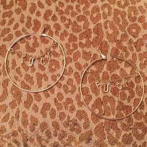 Yellow “FUCK” Hoops